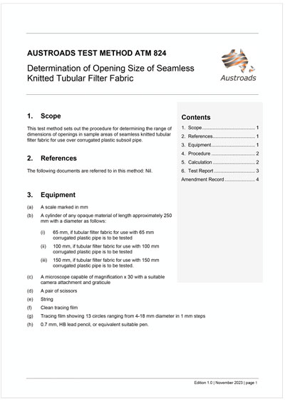 Determination of Opening Size of Seamless Knitted Tubular Filter Fabric