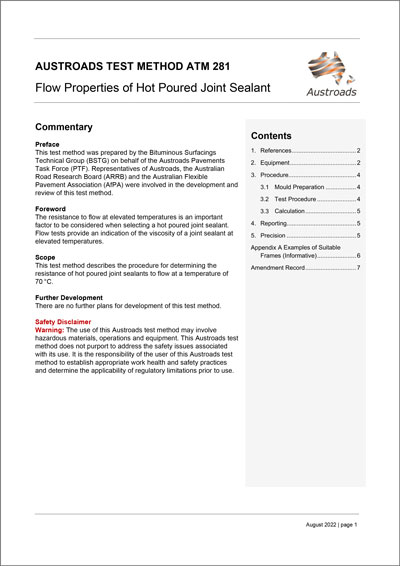 Cover of Flow Properties of Hot Poured Joint Sealant