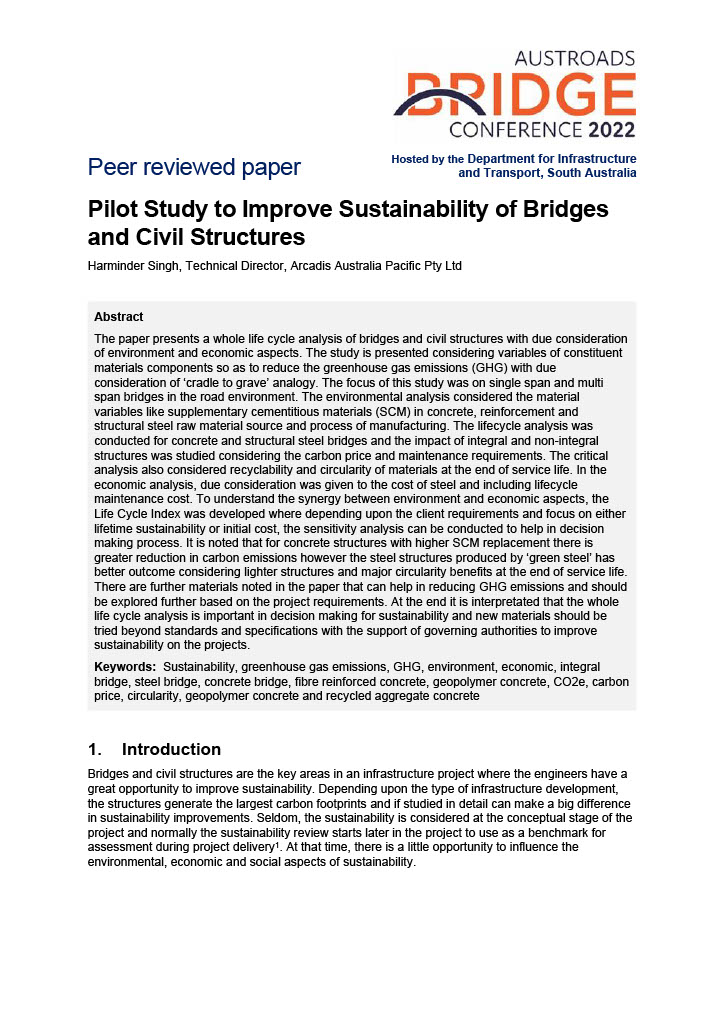 Cover of Pilot Study to Improve Sustainability of Bridges and Civil Structures