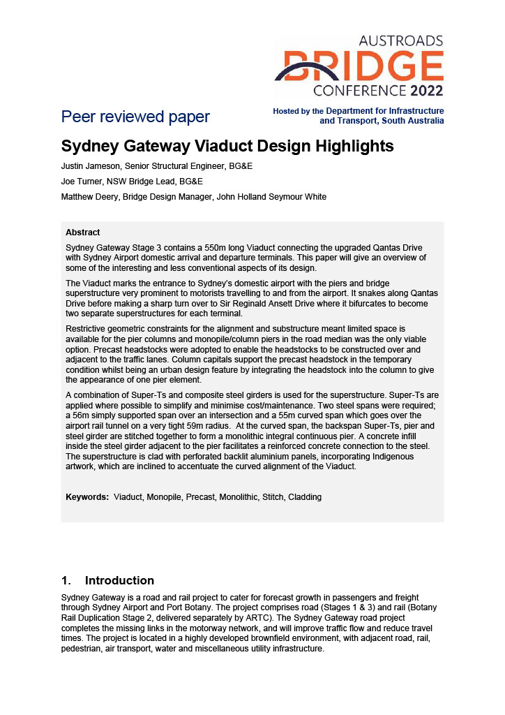 Cover of Sydney Gateway Viaduct Design Highlights