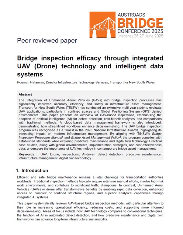 Cover of Bridge Inspection Efficacy Through Integrated UAV (Drone) Technology and Intelligent Data Systems