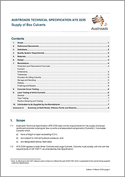 Cover of Supply of Box Culverts