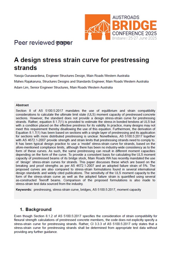 Cover of A Design Stress-Strain Curve for Prestressing Strands