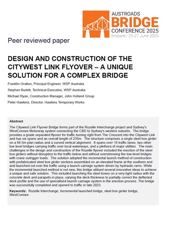 Cover of Design and Construction of the Citywest Link Flyover – A Unique Solution for a Complex Bridge
