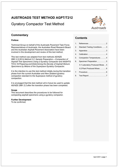 Cover of Gyratory Compactor Test Method