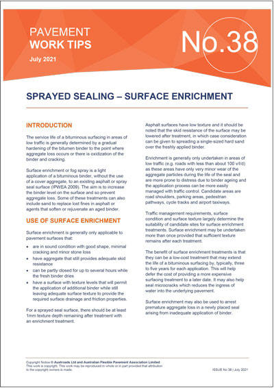 Cover of Sprayed Sealing – Surface Enrichment