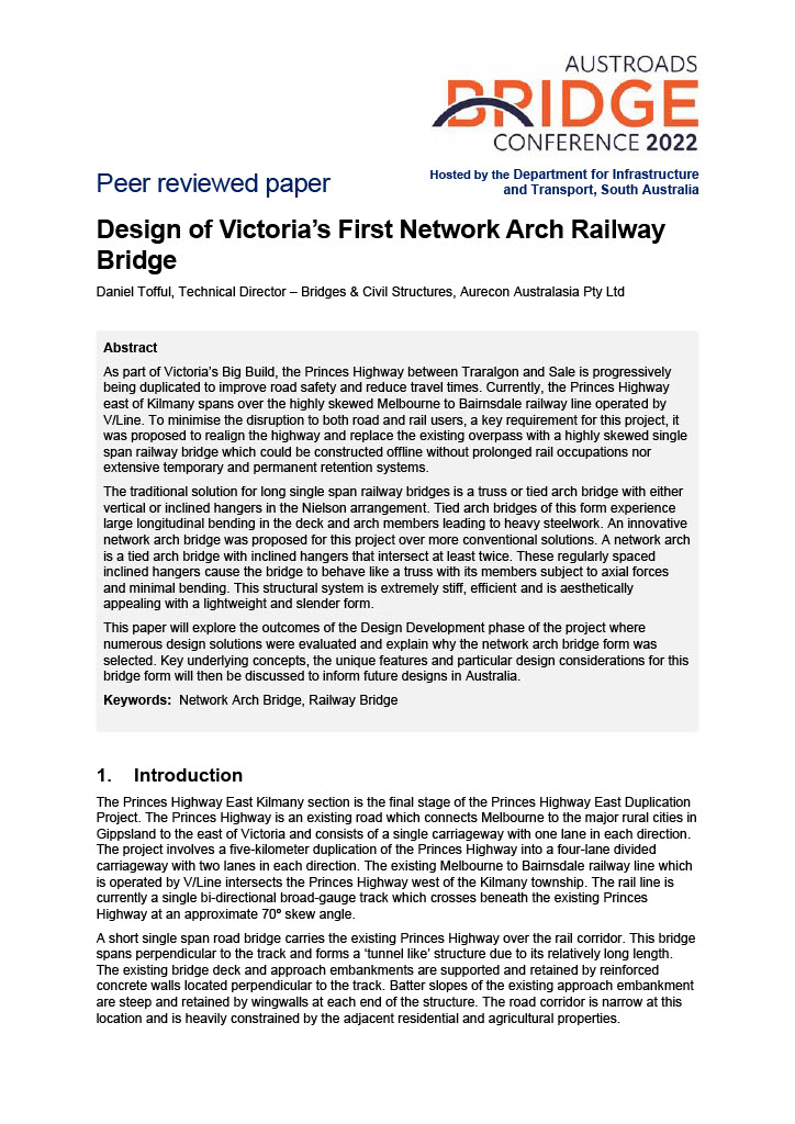 Cover of Design of Victoria's First Network Arch Railway Bridge