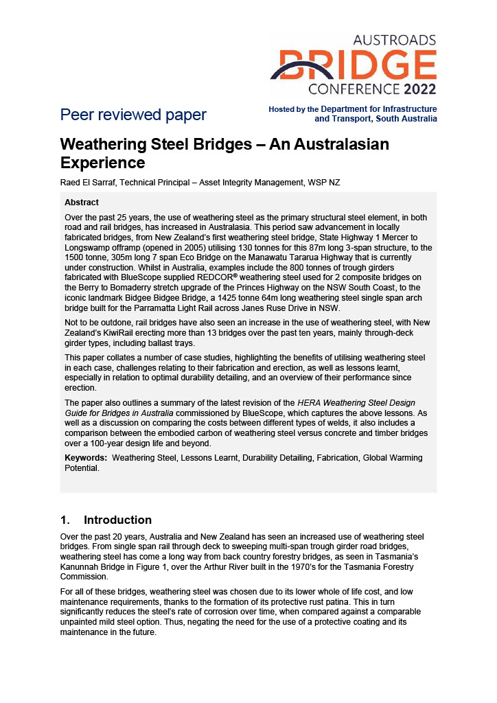 Cover of Weathering Steel Bridges - An Australasian Experience