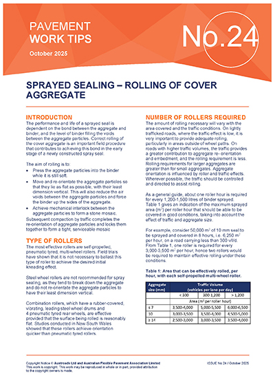 Cover of Sprayed Sealing: Rolling of Cover Aggregate