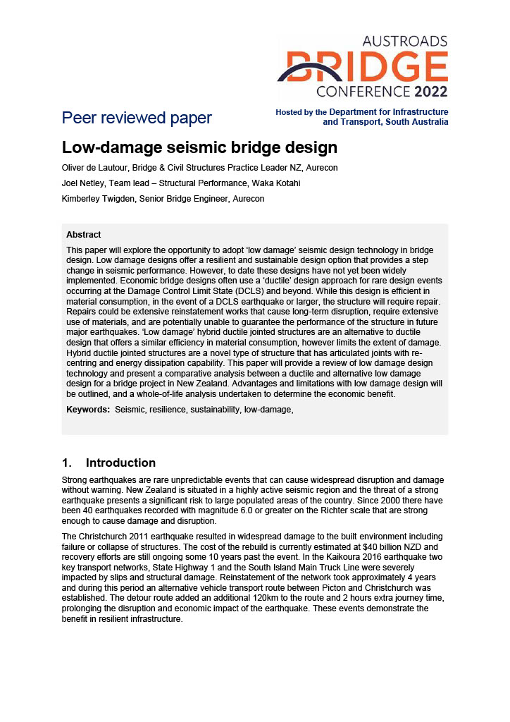 Cover of Low-damage seismic bridge design