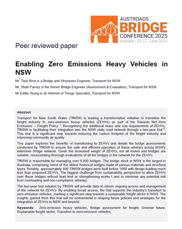 Cover of Enabling Zero Emissions Heavy Vehicles in NSW