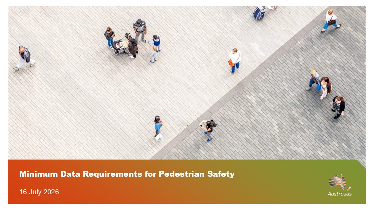 Webinar: Determining the Minimum Data Requirements to Progress Pedestrian Safety