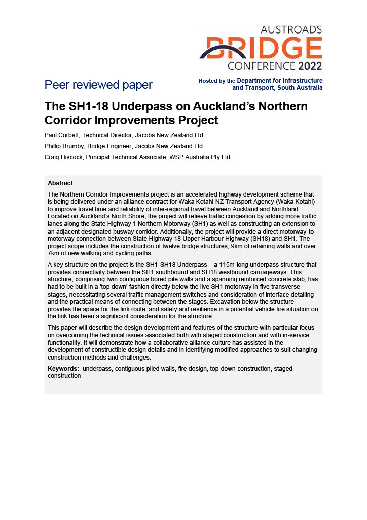 Cover of The SH1-18 Underpass on Auckland's Northern Corridor Improvements Project