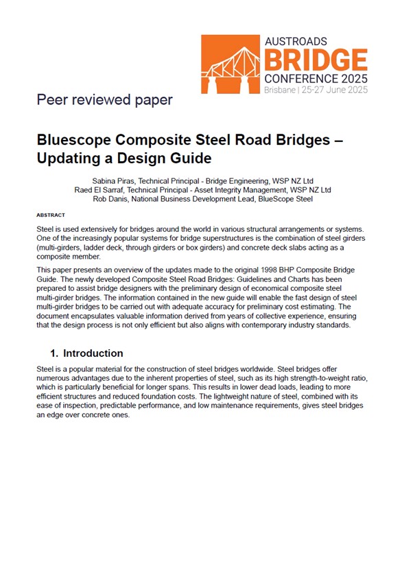Cover of Bluescope Composite Steel Road Bridges Updating a Design Guide