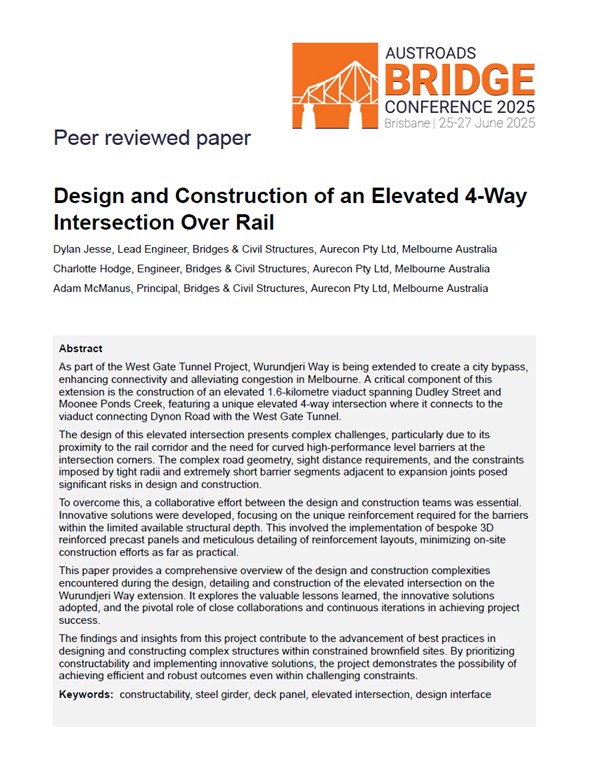Cover of Design and Construction of an Elevated 4-Way Intersection Over Rail