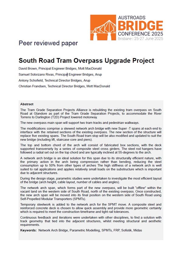 Cover of South Road Tram Overpass Upgrade Project