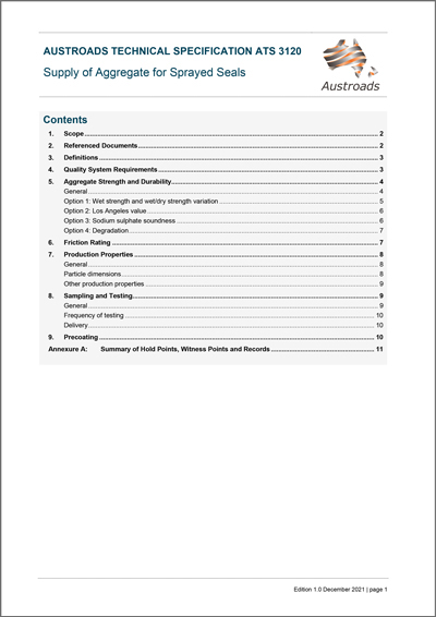 Cover of Supply of Aggregate for Sprayed Seals