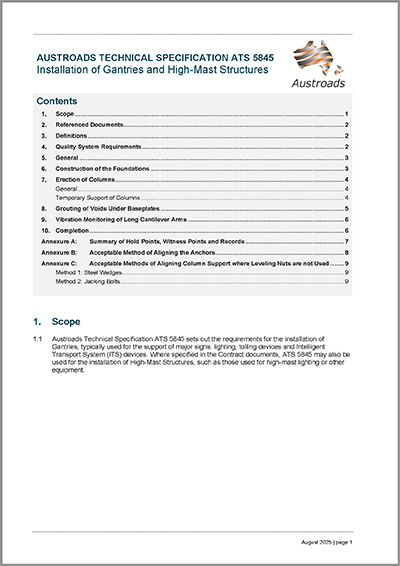 Cover of Installation of Gantries and High-Mast Structures