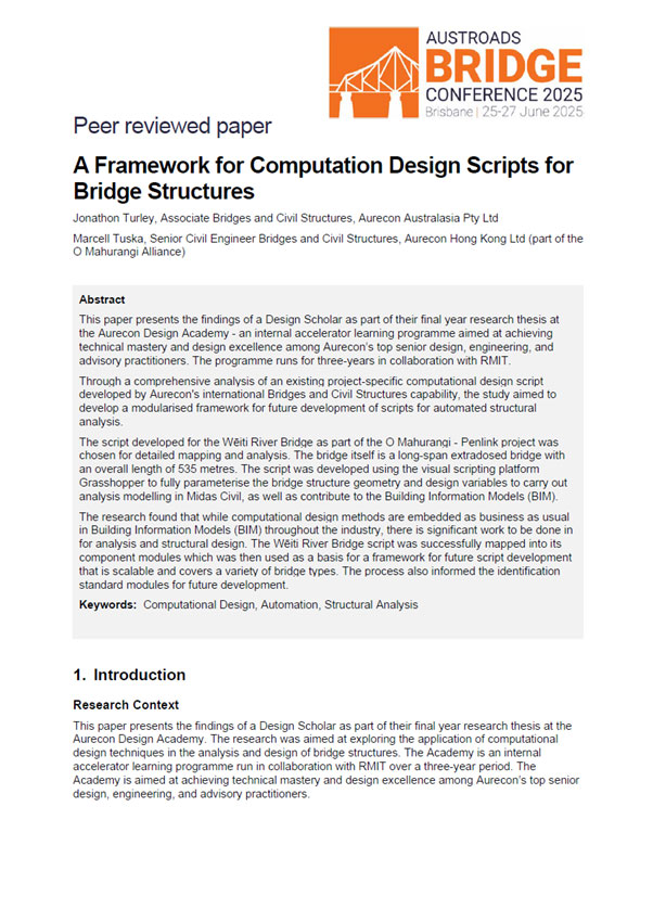 Cover of A Framework for Computational Design Scripts for Bridge Structures
