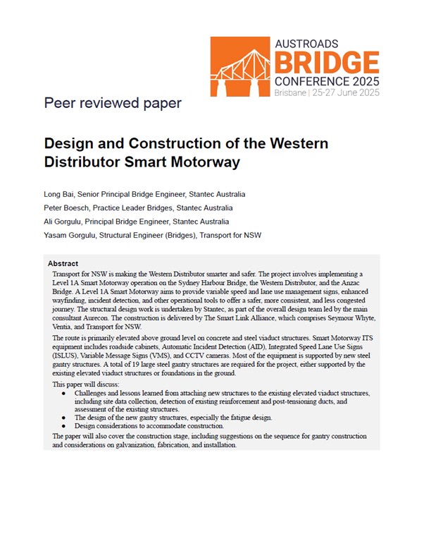 Cover of Design and Construction of the Western Distributor Smart Motorway