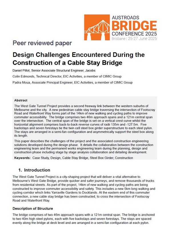 Cover of Design Challenges Encountered During the Construction of a Cable Stay Bridge