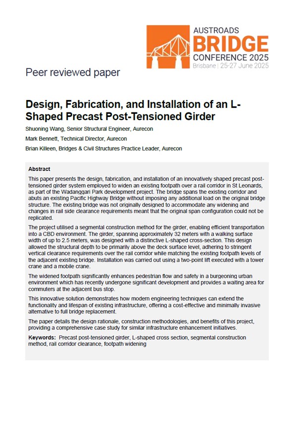 Cover of Design, Fabrication and Installation of an L-shaped Precast Post-Tensioned Girder