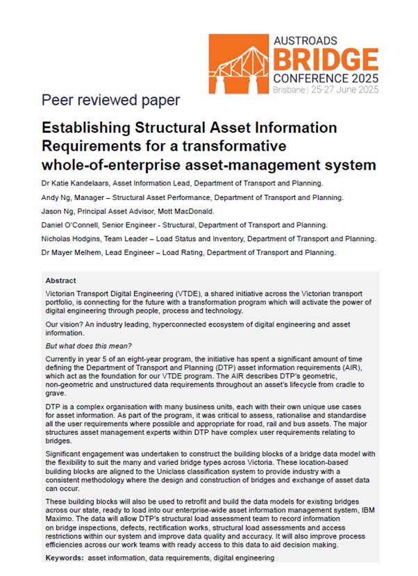 Cover of Establishing Structural Asset Information Requirements for a Transformative Whole-of-Enterprise Asset-Management System