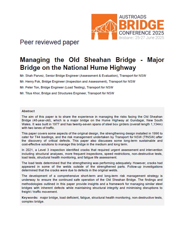 Cover of Managing the Old Sheahan Bridge – Major Bridge on the National Hume Highway