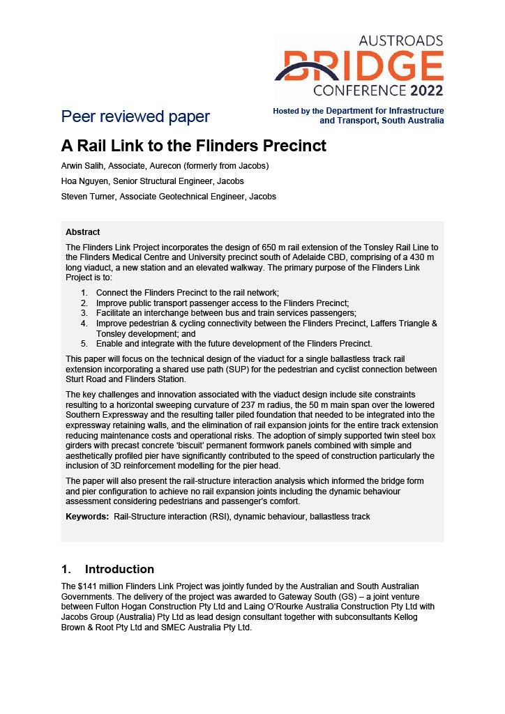Cover of A Rail Link to the Flinders Precinct