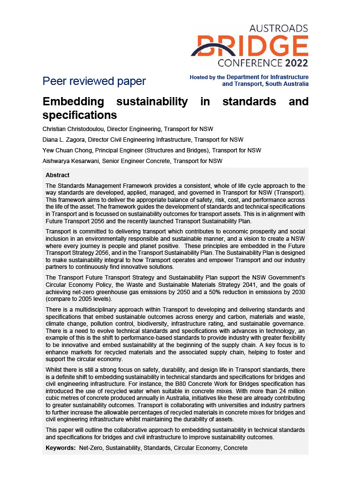 Cover of Embedding sustainability in standards and specifications