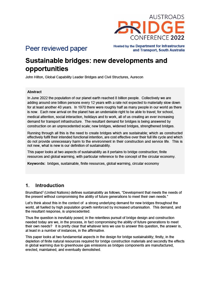 Cover of Sustainable bridges: new developments and opportunities