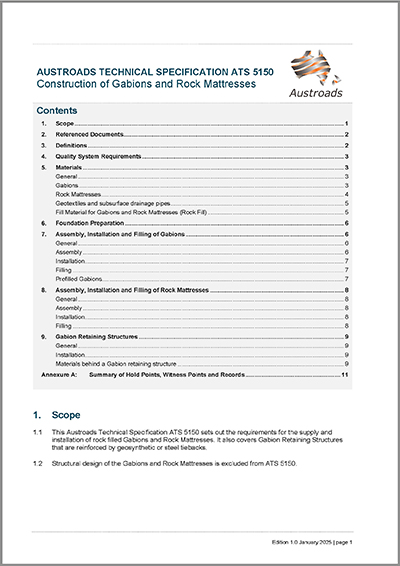Cover of Construction of Gabions and Rock Mattresses