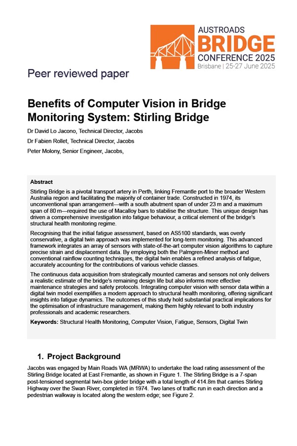 Cover of Benefits of Computer Vision in Bridge Monitoring System: Stirling Bridge