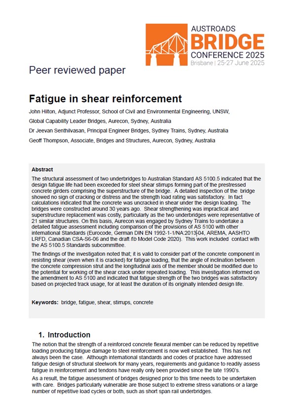 Cover of Fatigue in Shear Reinforcement