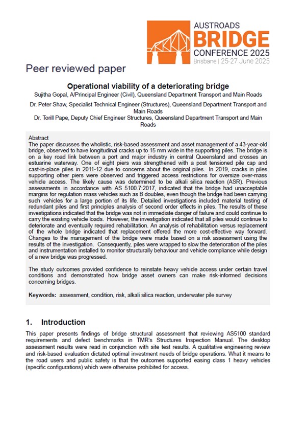 Cover of Operational Viability of a Deteriorating Bridge