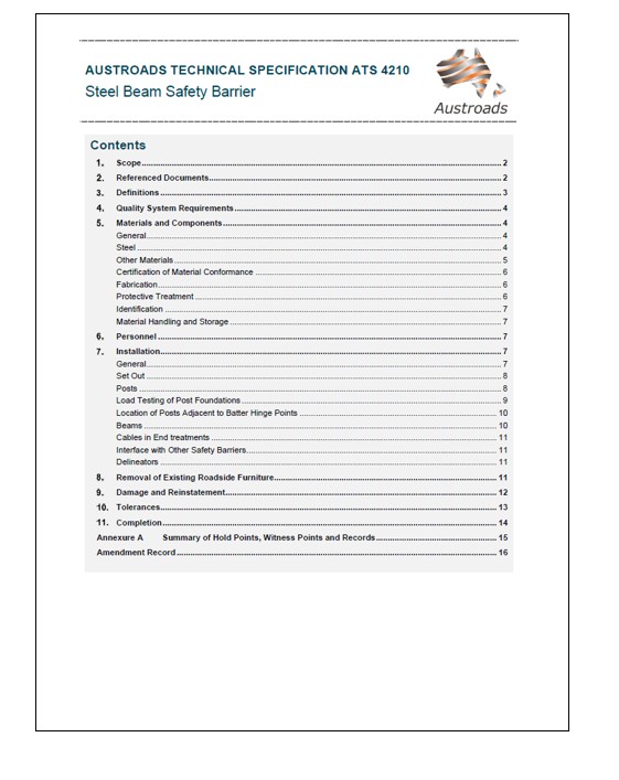 Cover of Steel Beam Safety Barrier