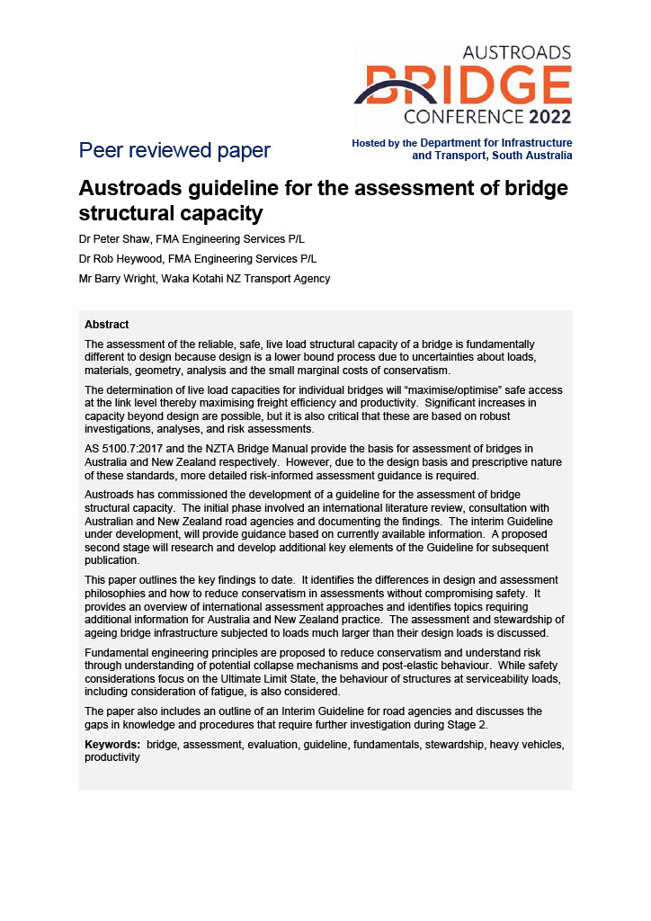 Cover of Austroads guideline for the assessment of bridge structural capacity