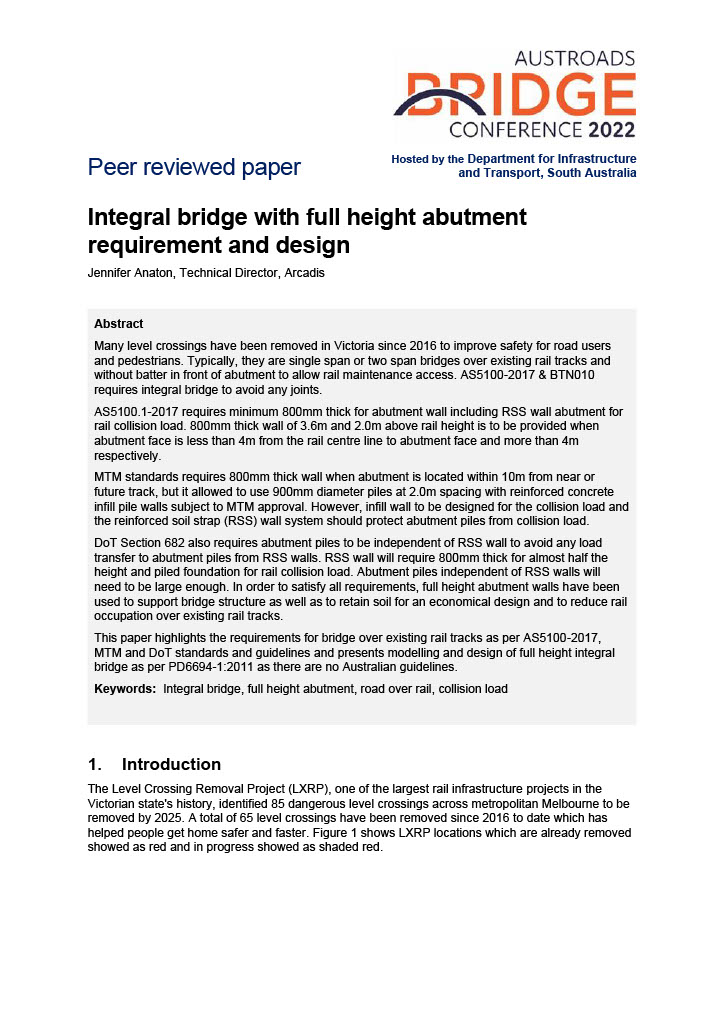 Cover of Integral bridge with full height abutment requirement and design