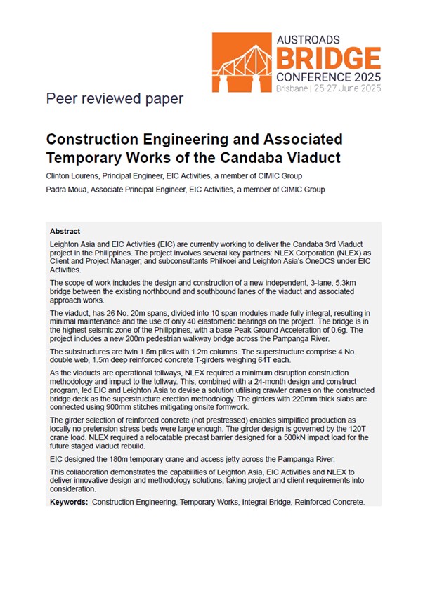 Cover of Construction Engineering and Associated Temporary Works of the Candaba Viaduct