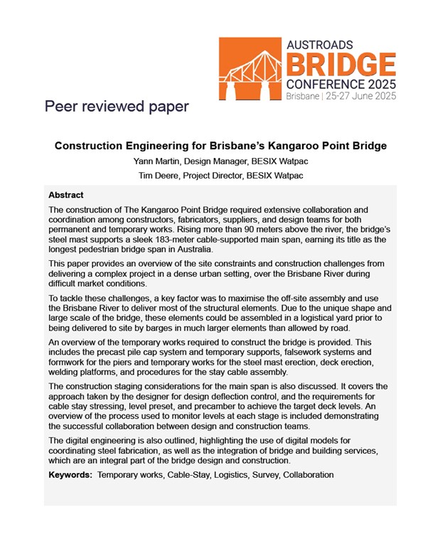 Cover of Construction Engineering for Brisbane’s Kangaroo Point Bridge