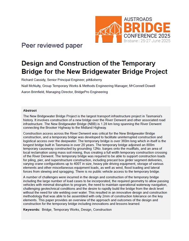 Cover of Design and Construction of the Temporary Bridge for the New Bridgewater Bridge Project