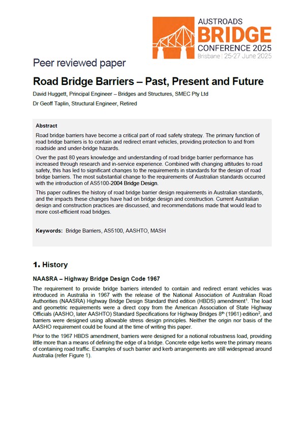 Cover of Road Bridge Barriers – Past, Present and Future