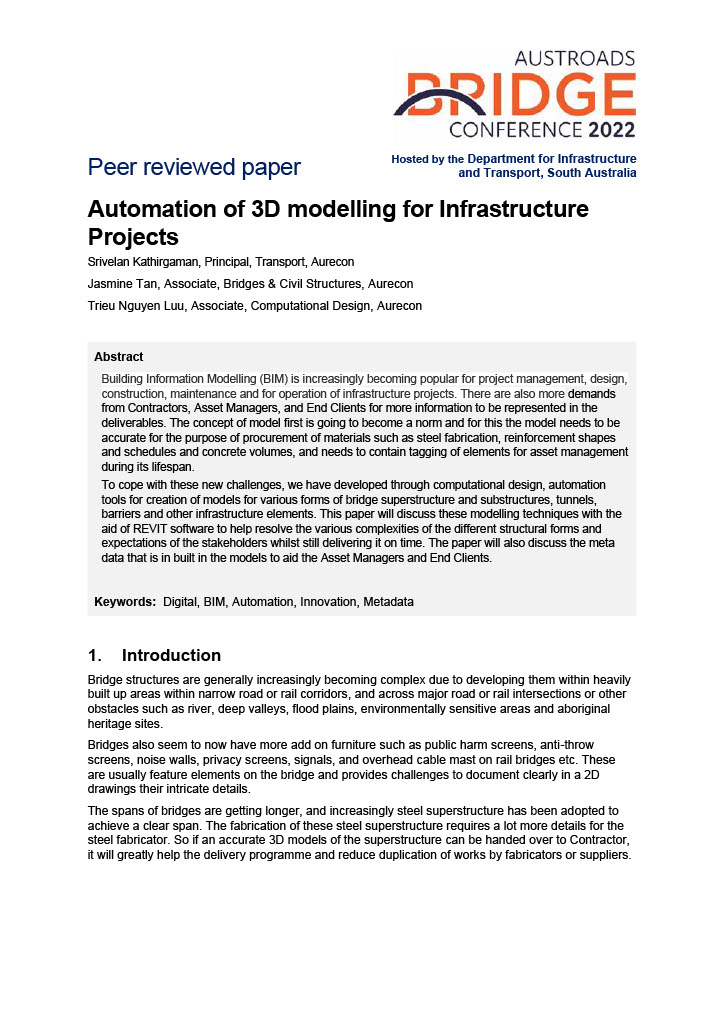Cover of Automation of 3D modelling for Infrastructure Projects