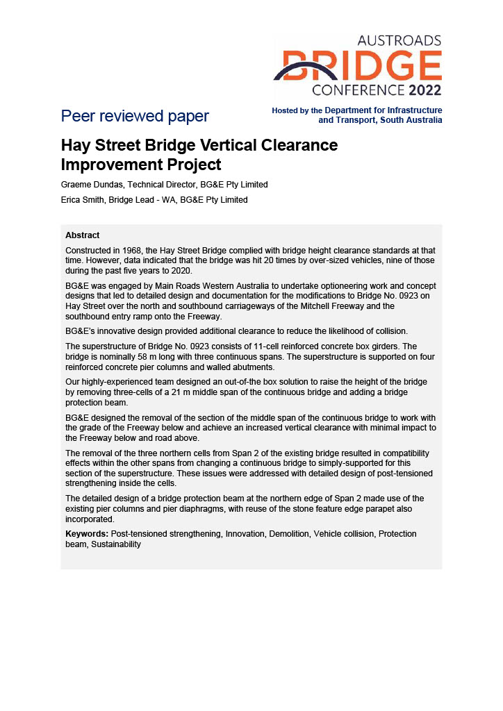Cover of Hay Street Bridge Vertical Clearance Improvement Project