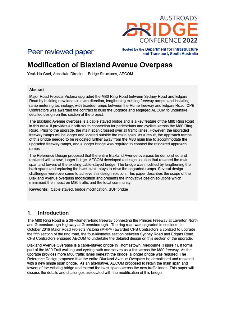 Cover of Modification of Blaxland Avenue Overpass