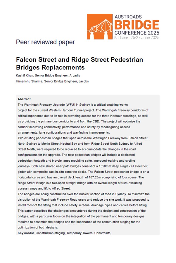 Cover of Falcon Street and Ridge Street Pedestrian Bridges Replacements