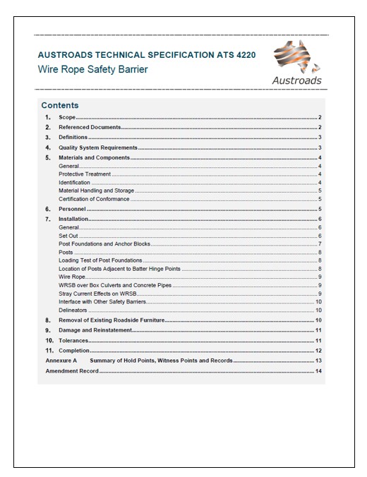 Cover of Wire Rope Safety Barrier