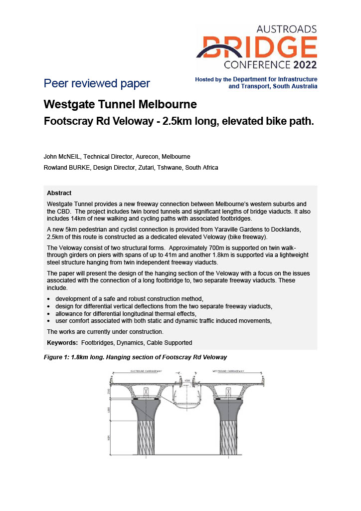 Cover of Westgate Tunnel Melbourne Footscray Rd Veloway - 2.5km long, elevated bike path