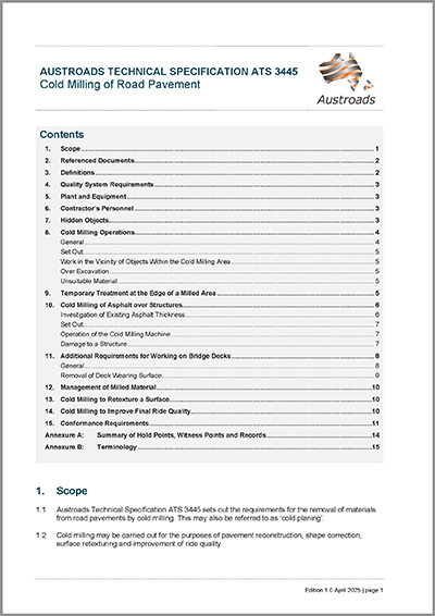 Cover of Cold Milling of Road Pavement