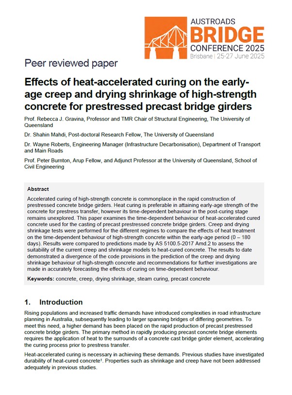 Cover of Effects of Heat-Accelerated Curing on the Early-Age Creep and Drying Shrinkage of High-Strength Concrete for Prestressed Precast Bridge Girders